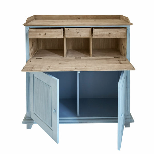 Secrétaire Marignelle bois bleu vieilli LOBERON — photo produit