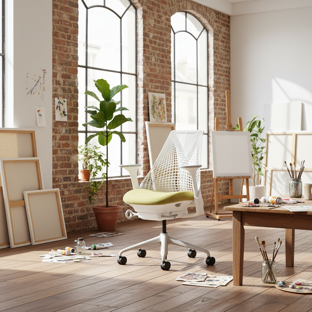 Siège de bureau HERMAN MILLER Sayl Remix 3 & Studio blanc