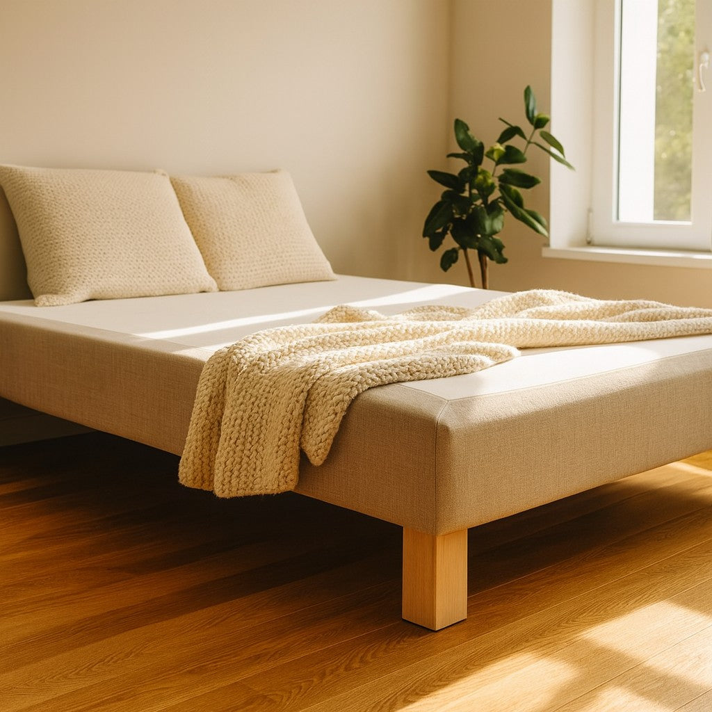 Sommier BIOSENSE Déco Vintage 160x200cm naturel tapissier à lattes souples Brun glacé