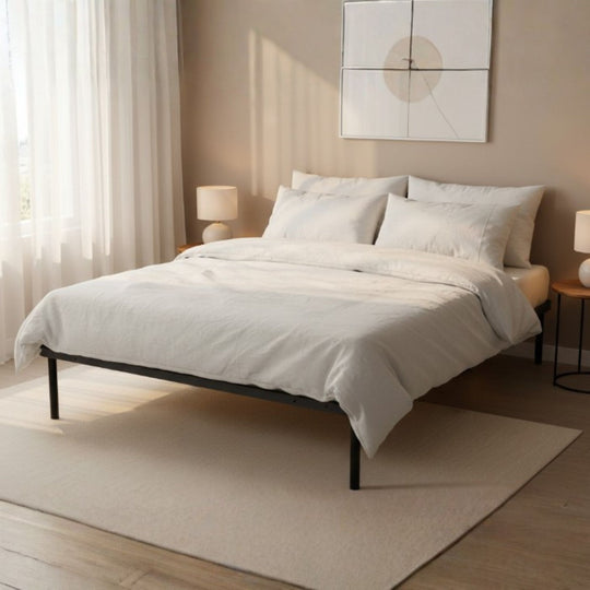 Sommier EBAC 140x190cm cadre en métal et 30 lattes bois