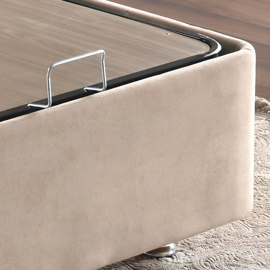 Sommier coffre NIROM Ela 80x200 cm en tissu beige