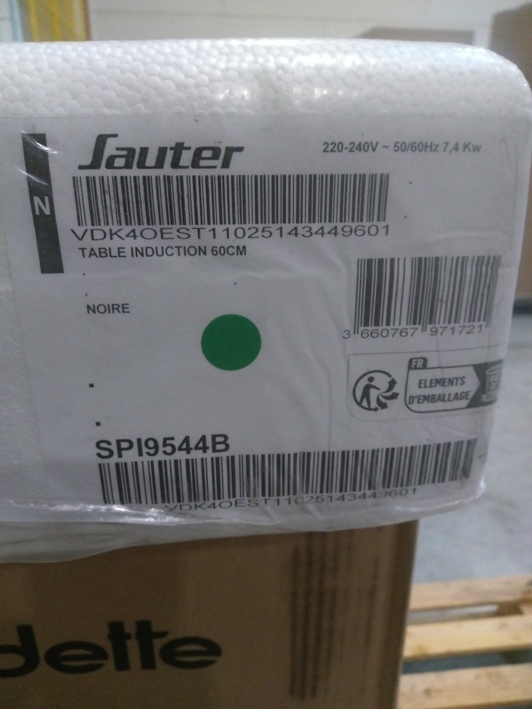 Plaque induction SAUTER SPI9544B Noir — photo produit