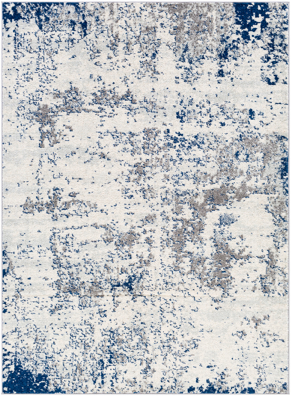 Tapis Abstrait Moderne Gris/Blanc/Bleu Dunkirk