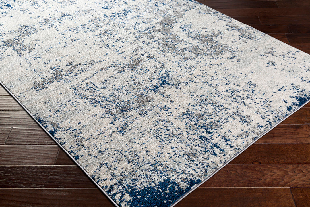 Tapis Abstrait Moderne Gris/Blanc/Bleu Dunkirk
