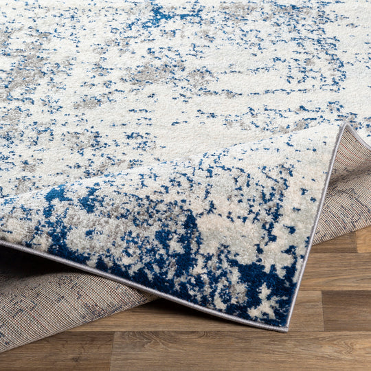 Tapis Abstrait Moderne Gris/Blanc/Bleu Dunkirk