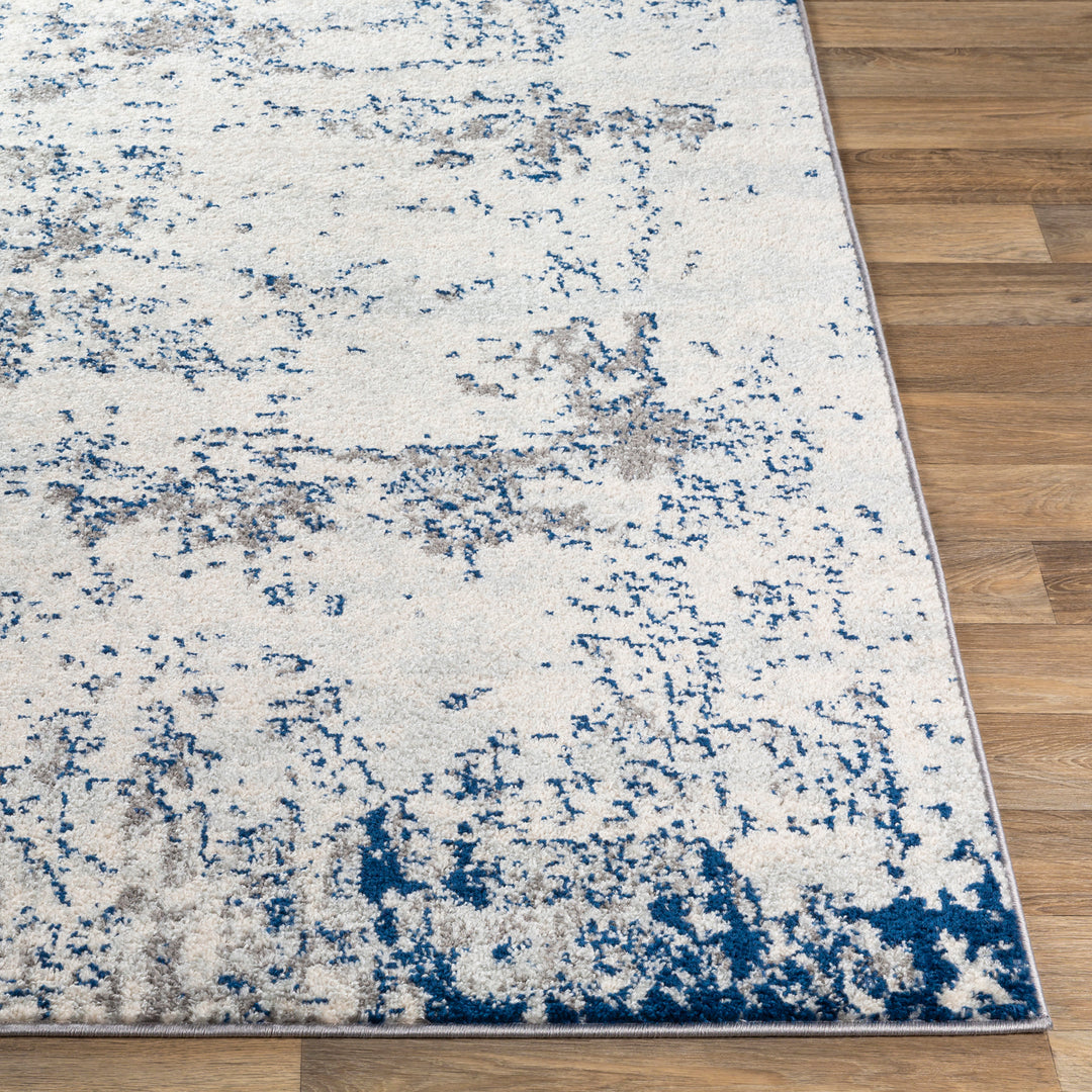 Tapis Abstrait Moderne Gris/Blanc/Bleu Dunkirk