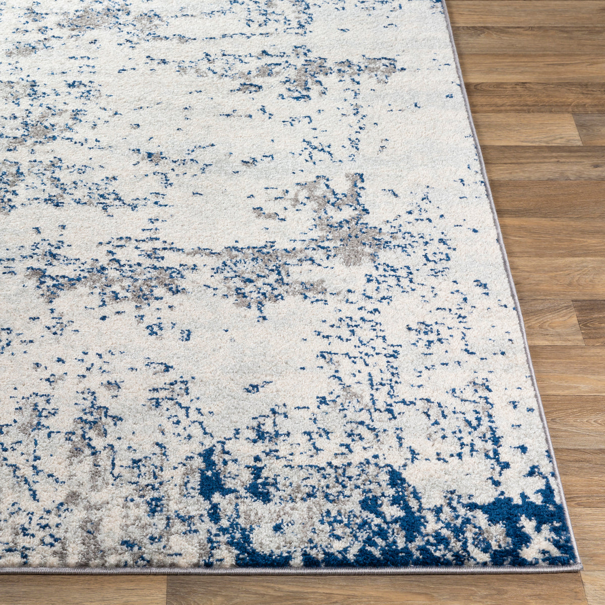 Tapis Abstrait Moderne Gris/Blanc/Bleu Dunkirk