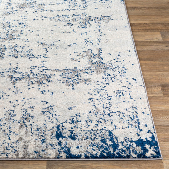 Tapis Abstrait Moderne Gris/Blanc/Bleu Dunkirk