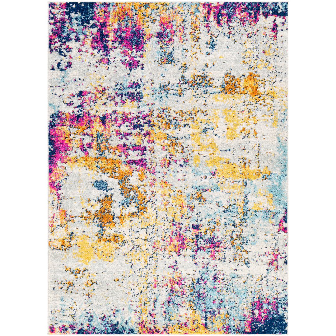 Tapis Abstrait Moderne Bleu/Jaune/Rose Dunkirk 160x220cm