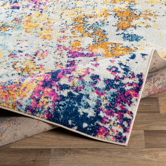 Tapis Abstrait Moderne Bleu/Jaune/Rose Dunkirk 160x220cm