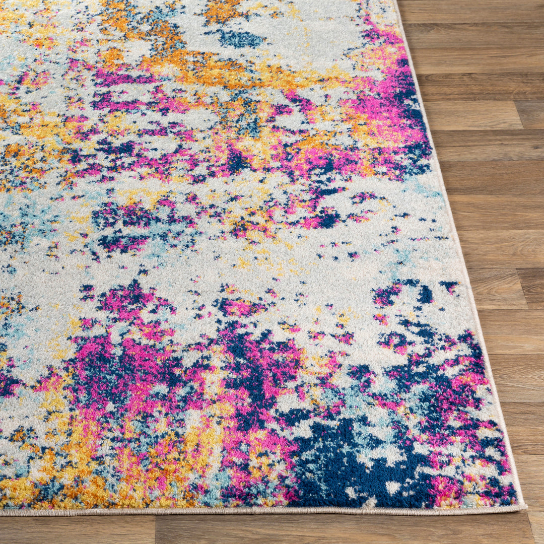 Tapis Abstrait Moderne Bleu/Jaune/Rose Dunkirk 160x220cm
