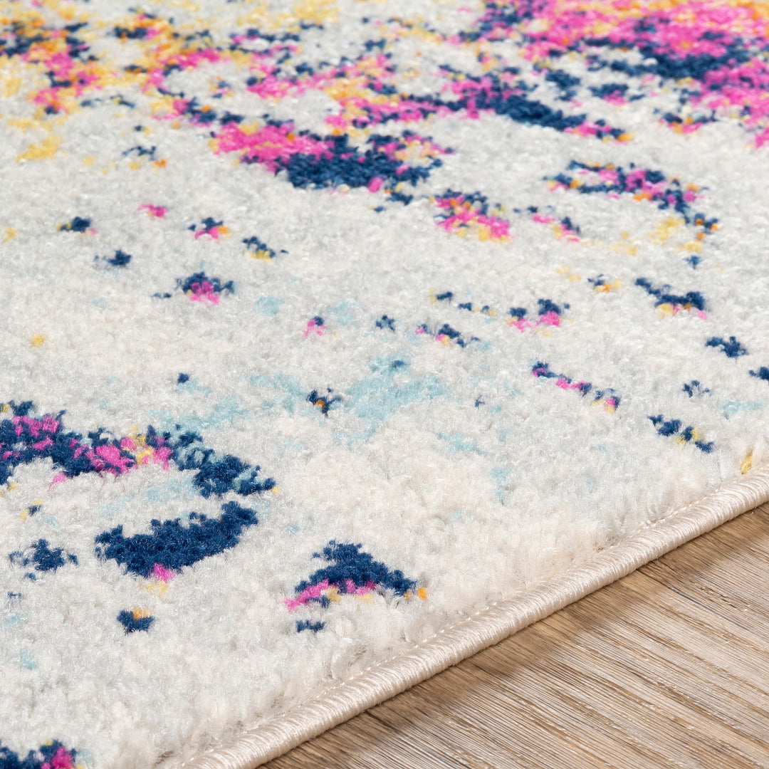 Tapis Abstrait Moderne Bleu/Jaune/Rose Dunkirk 160x220cm