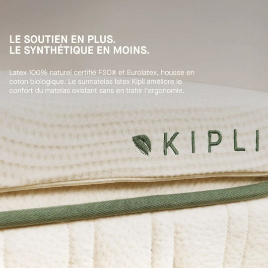 Surmatelas KIPLI en latex naturel 180x200cm