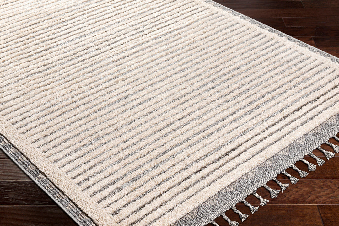 Tapis Berbère Ethnique Beige/Gris Ajman