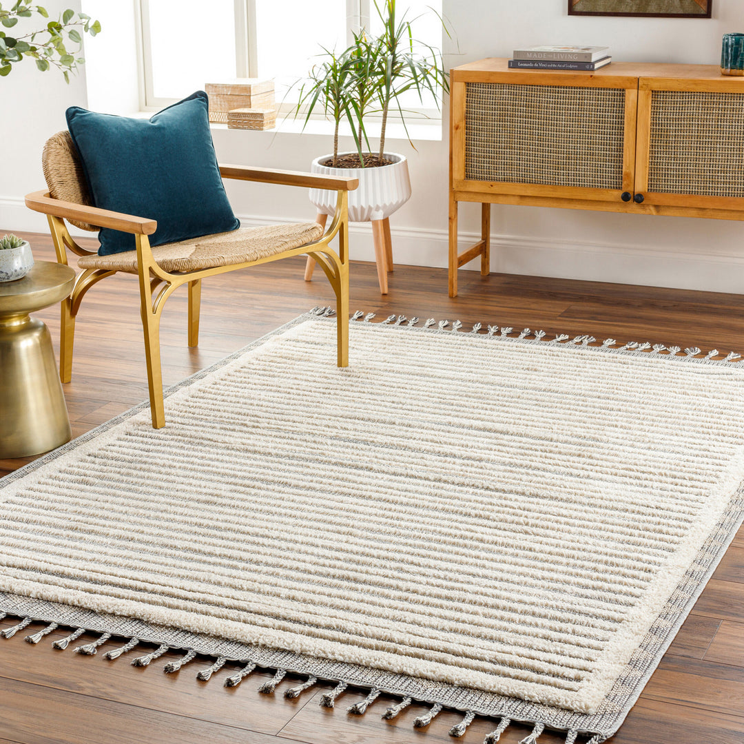 Tapis Berbère Ethnique Beige/Gris Ajman