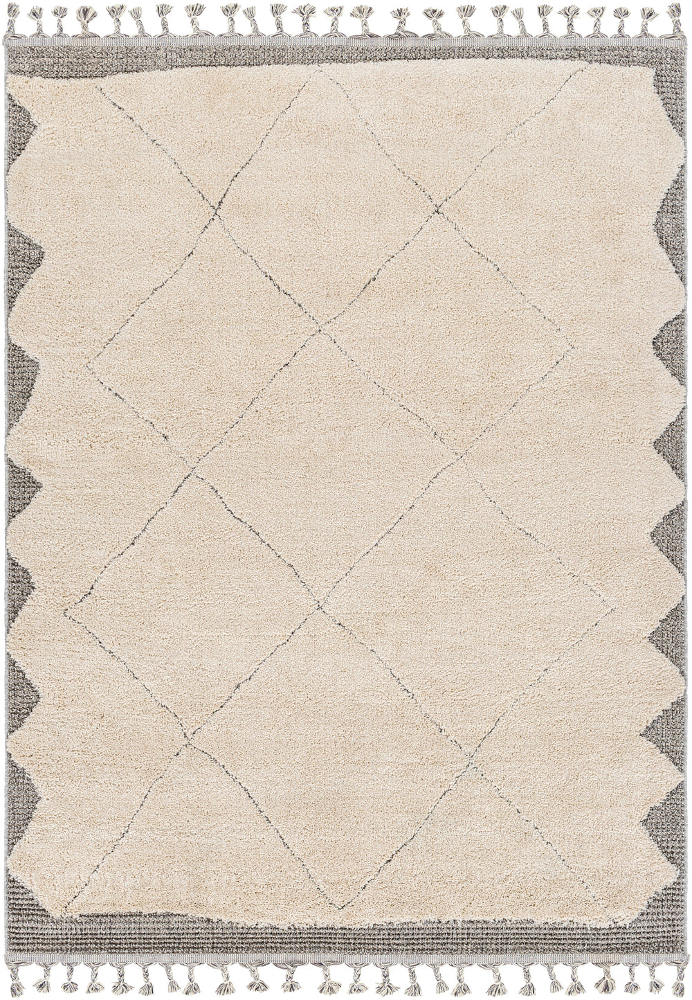 Tapis Berbère Ethnique Beige/Gris Fukushima 167x220cm