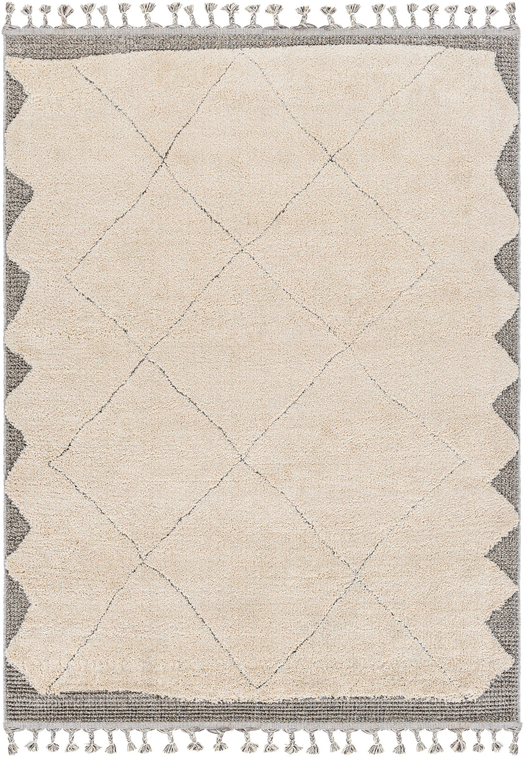Tapis Berbère Ethnique Beige/Gris Fukushima 167x220cm
