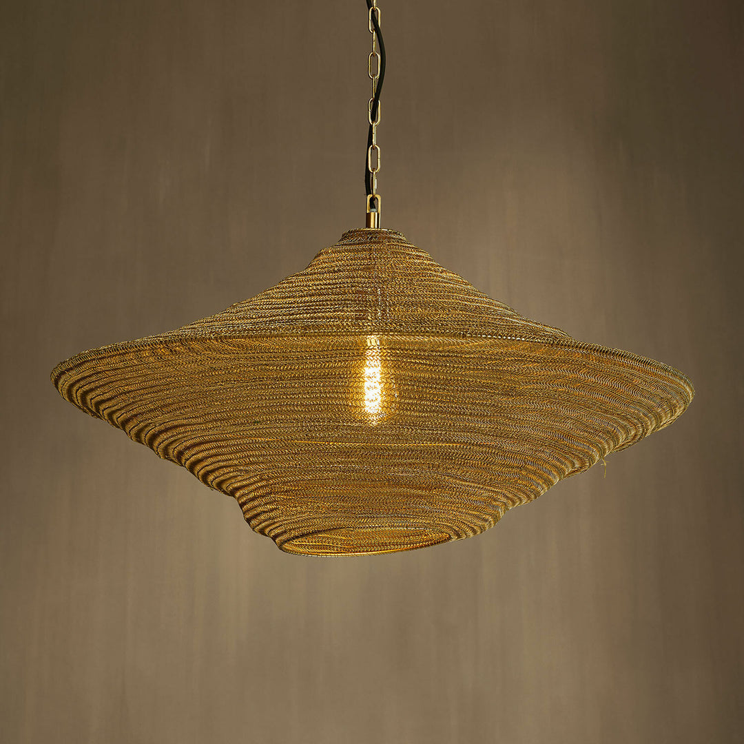 Suspension LOBERON Ferncroft en maillage minutieux d’anneaux en fer — photo produit