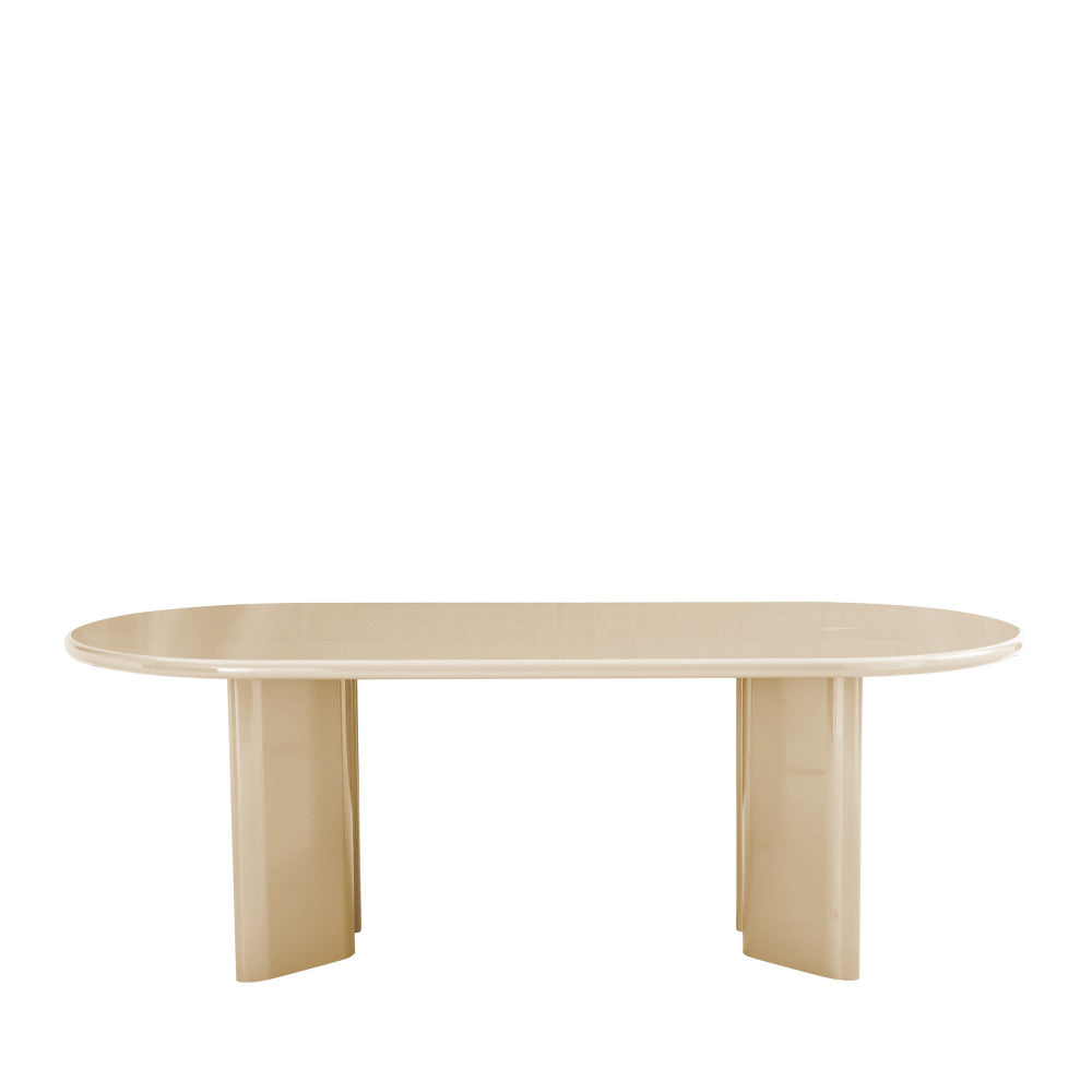 Table à manger DRAWER Glossi 6 personnes ovale en bois laqué