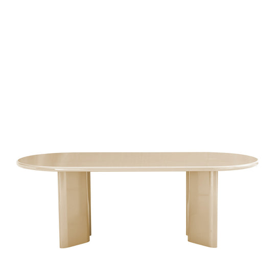 Table à manger DRAWER Glossi 6 personnes ovale en bois laqué