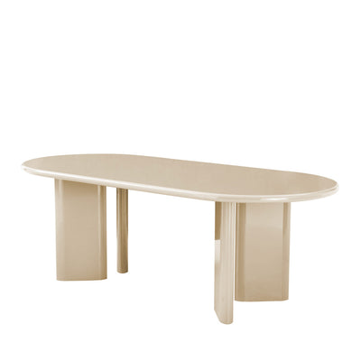 Table à manger DRAWER Glossi 6 personnes ovale en bois laqué