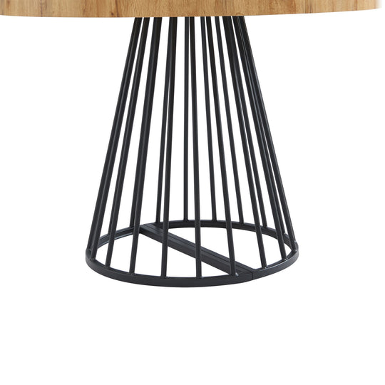 Table à manger extensible 2 à 12 personnes VENTE UNIQUE Firela en MDF et acier naturel et noir