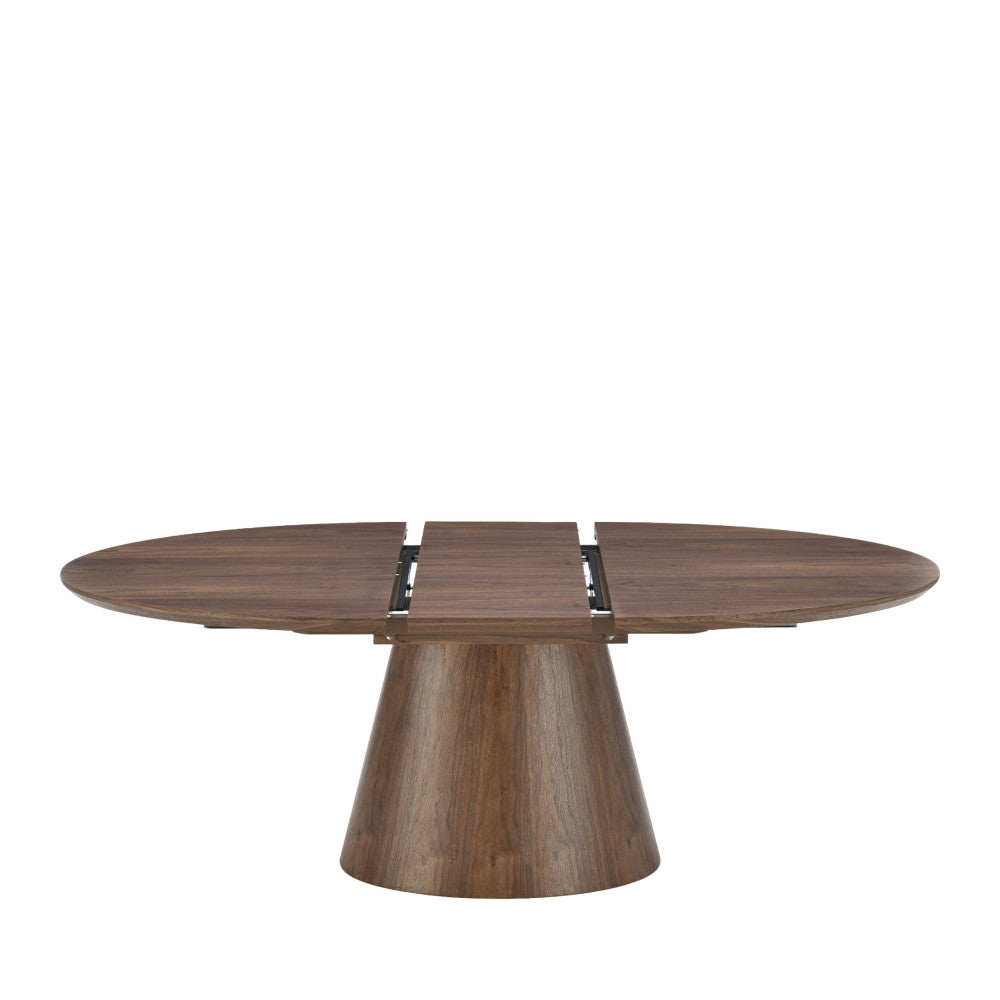 Table à manger extensible ovale DRAWER Cami 6 à 8 personnes en bois foncé