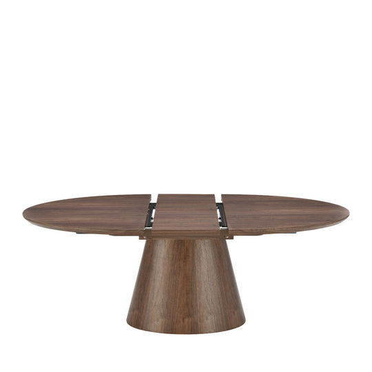 Table à manger extensible ovale DRAWER Cami 6 à 8 personnes en bois foncé
