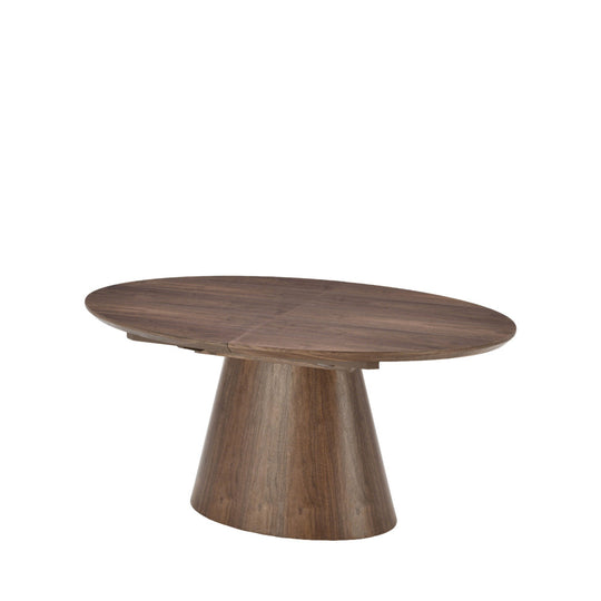 Table à manger extensible ovale DRAWER Cami 6 à 8 personnes en bois foncé