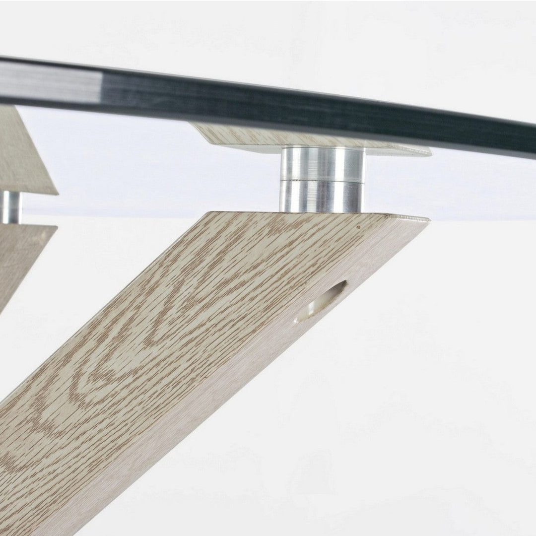 Table à manger Agno ronde en verre 5 places Ø114 cm