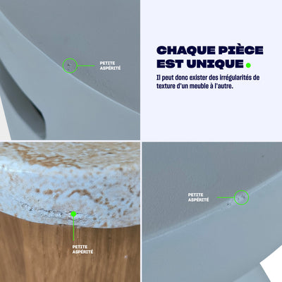 Table à manger Danli 4 personnes en fibre de ciment Drawer