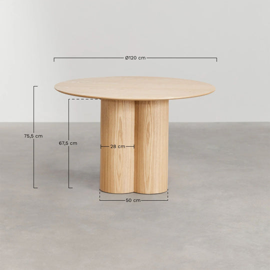 Table à manger SKLUM Athena ronde Ø120 cm en placage et MDF