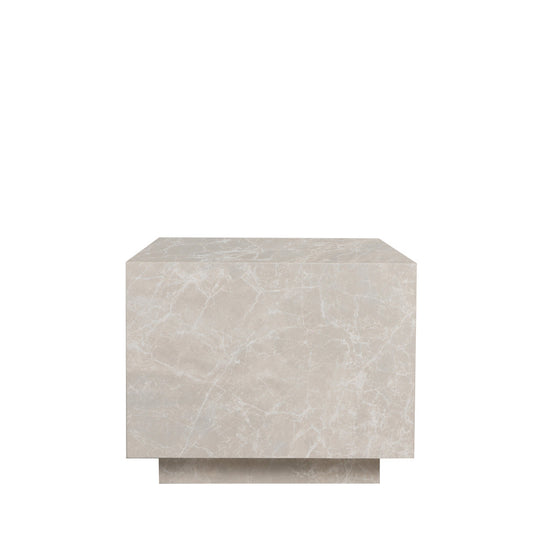 Table d'appoint DRAWER Lipani carrée effet marbre 40x40cm beige