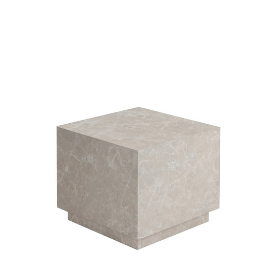 Table d'appoint DRAWER Lipani carrée effet marbre 40x40cm beige