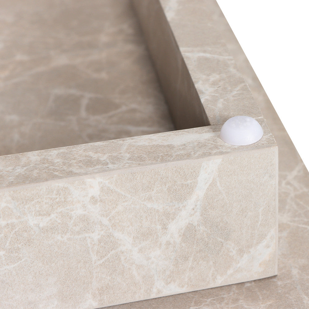 Table d'appoint DRAWER Lipani carrée effet marbre 40x40cm beige