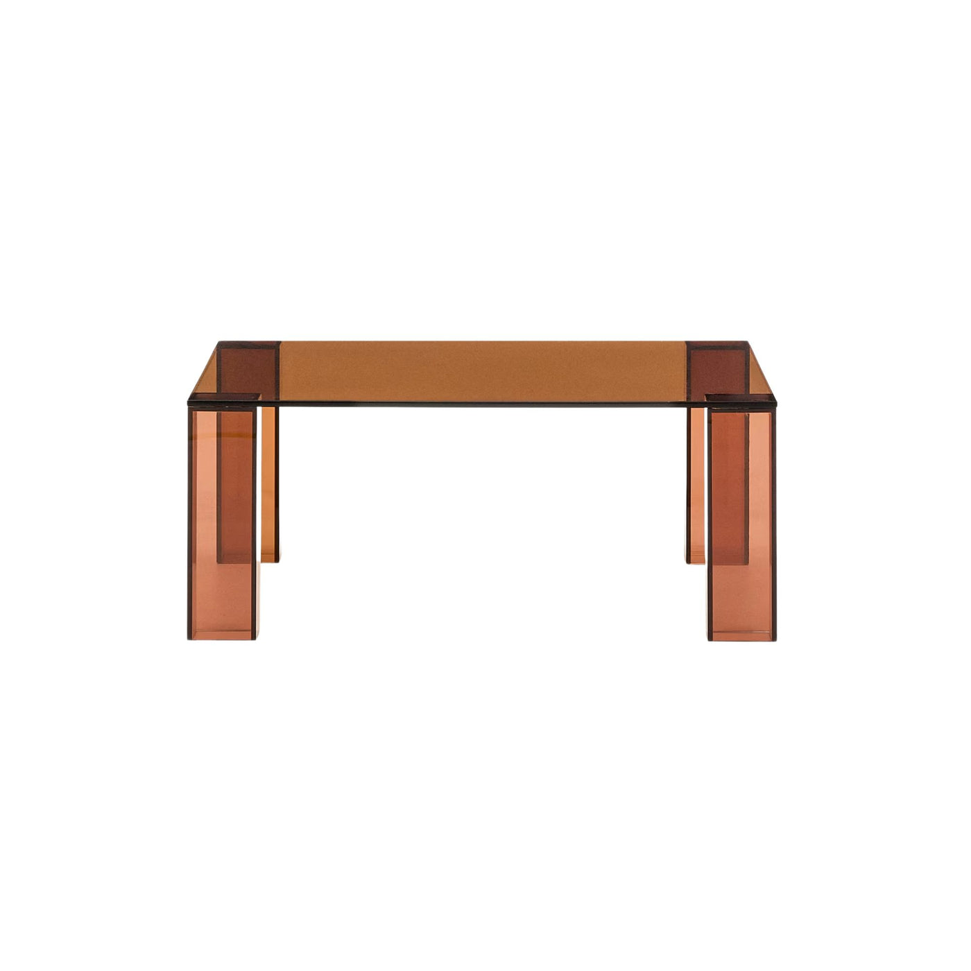 Table auxiliaire KAVE HOME Adularia en verre trempé marron 85x85 cm