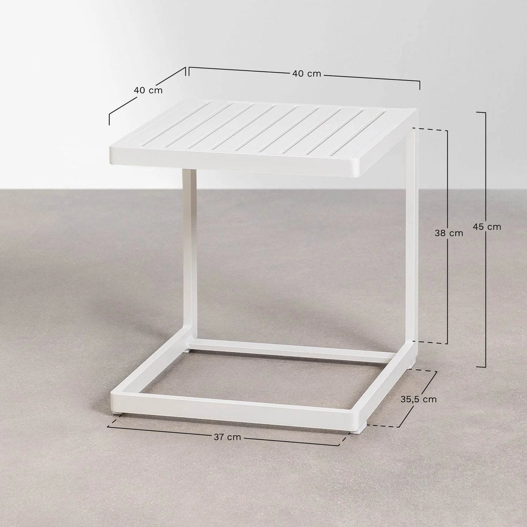 SKLUM- Lot de 4 table d'appoint de jardin carrée 40x40 cm en aluminium Dulem