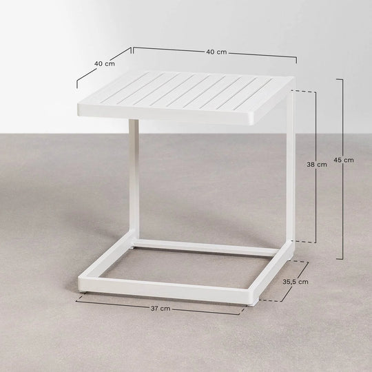 SKLUM- Lot de 4 table d'appoint de jardin carrée 40x40 cm en aluminium Dulem