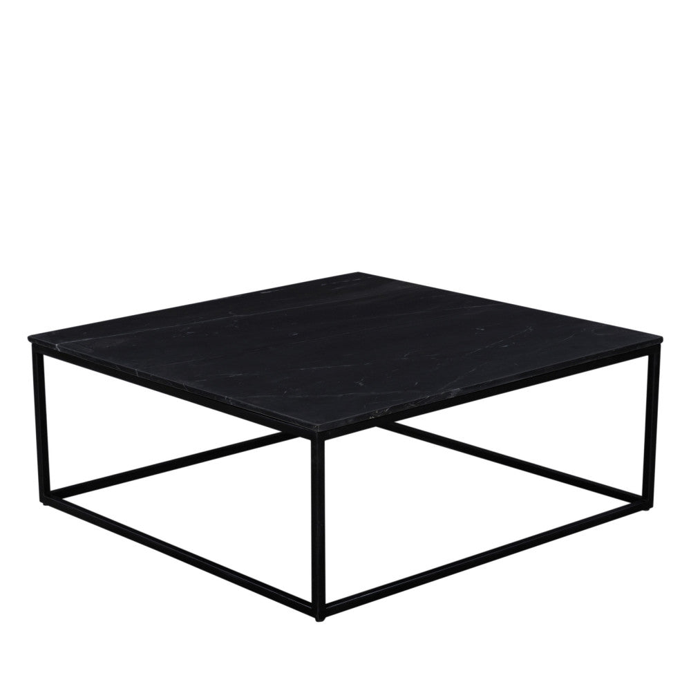 Table basse carrée SAKU en marbre et métal 100x100cm DRAWER