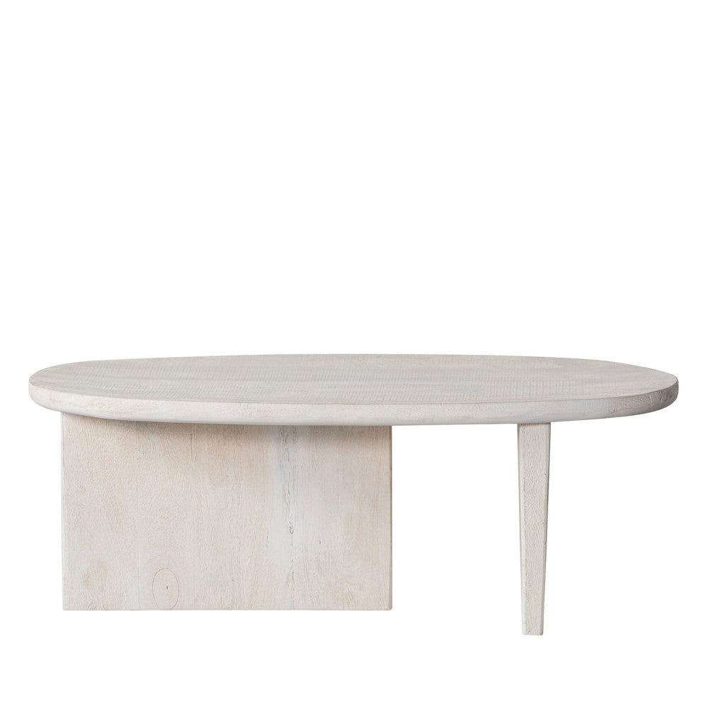 Table basse Drawer Seam ovale en bois 110x60cm