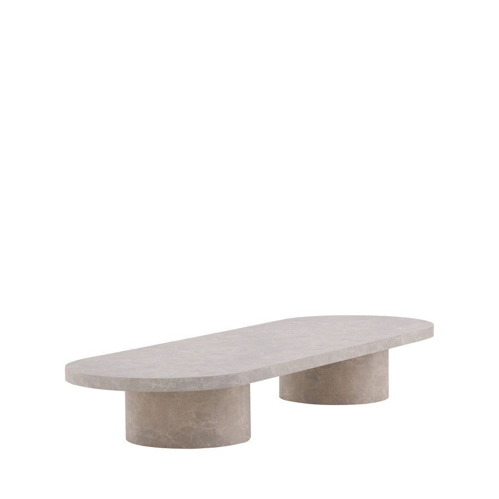 Table basse DRAWER Narvik ovale effet marbre 190x60cm
