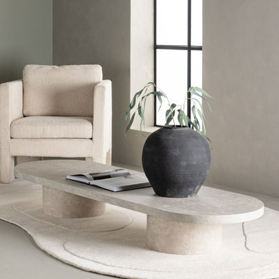 Table basse DRAWER Narvik ovale effet marbre 190x60cm