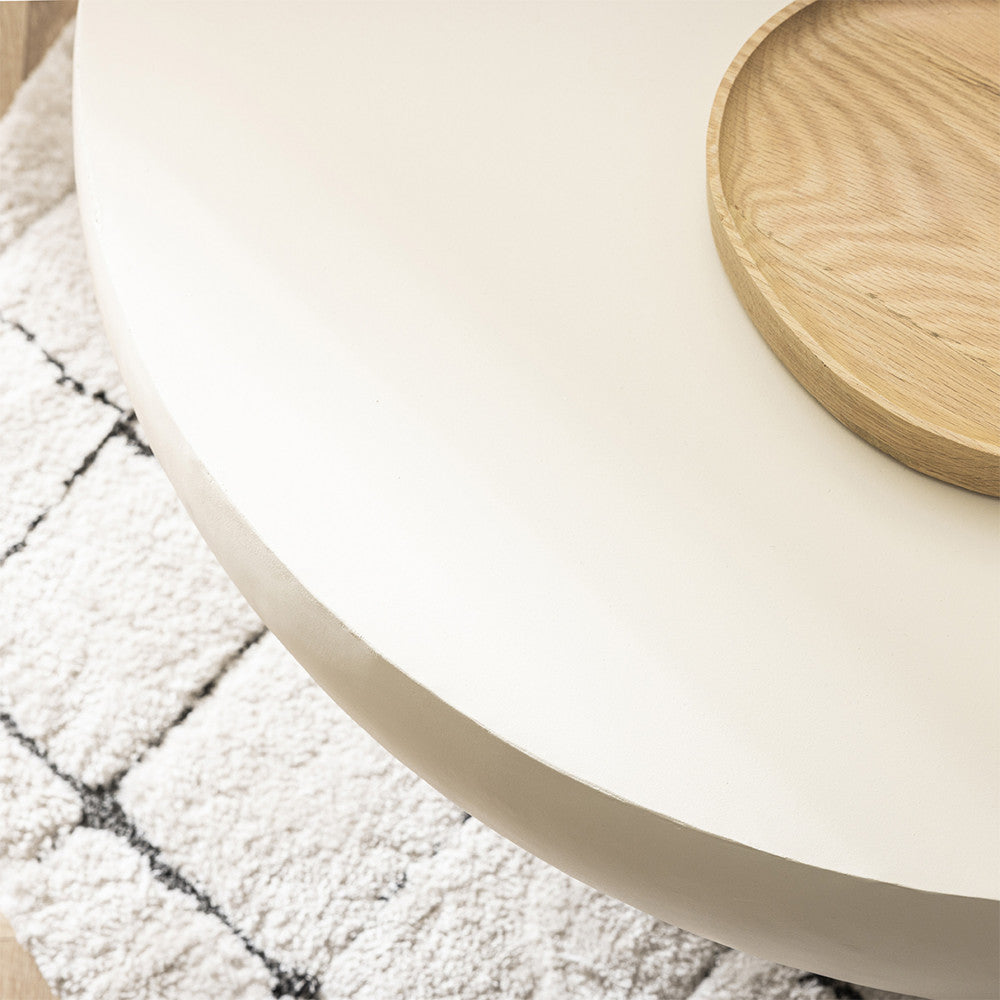 Table basse ronde Drawer finition béton ø90cm