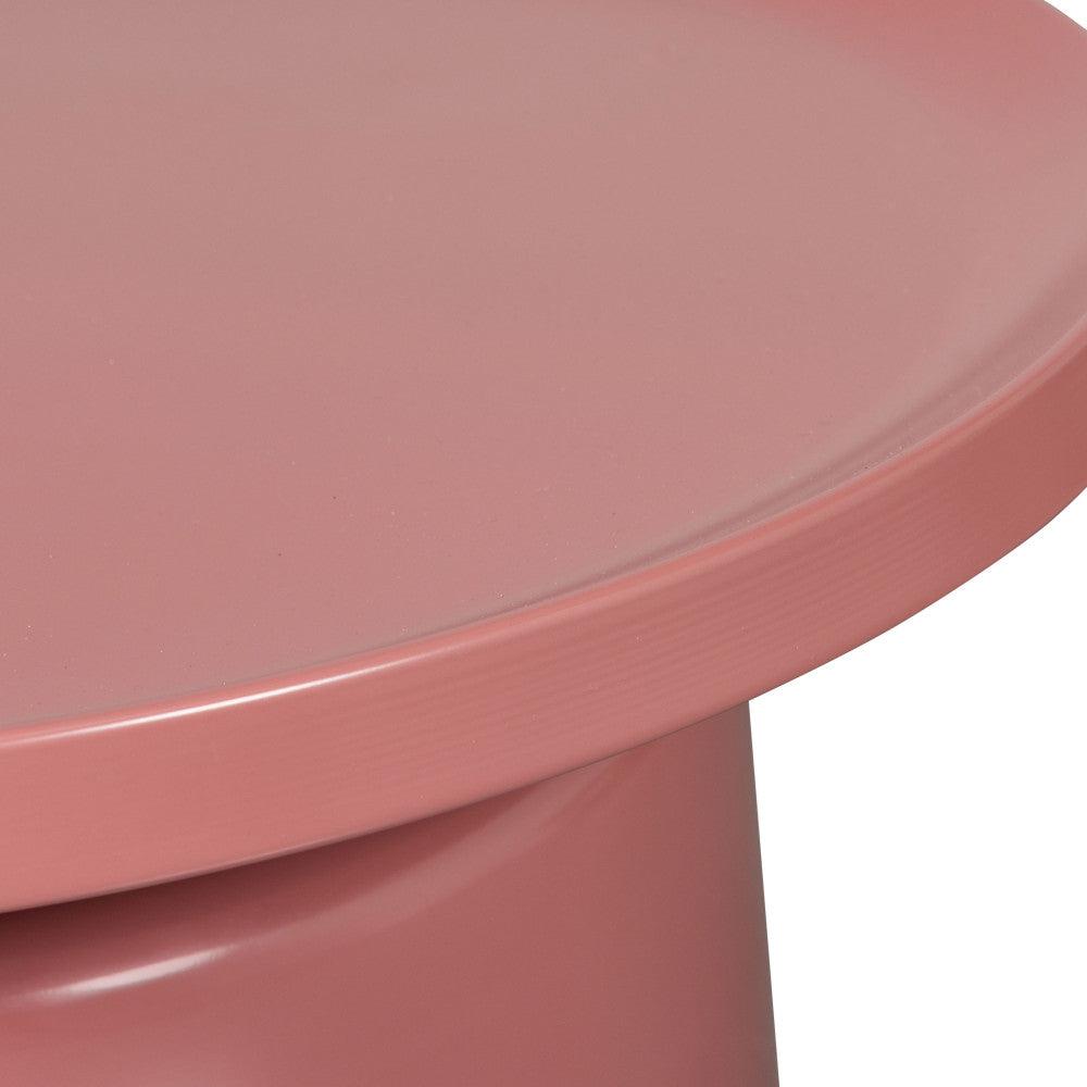 Table basse design ronde en métal Rose- Léger défaut