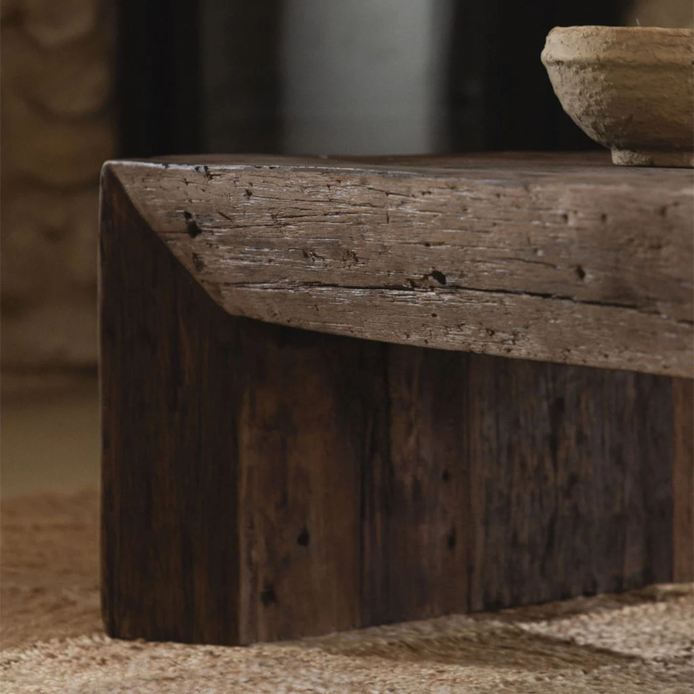 Table basse SKLUM Juvira rectangulaire 120x60 cm en bois de Juvira recyclé