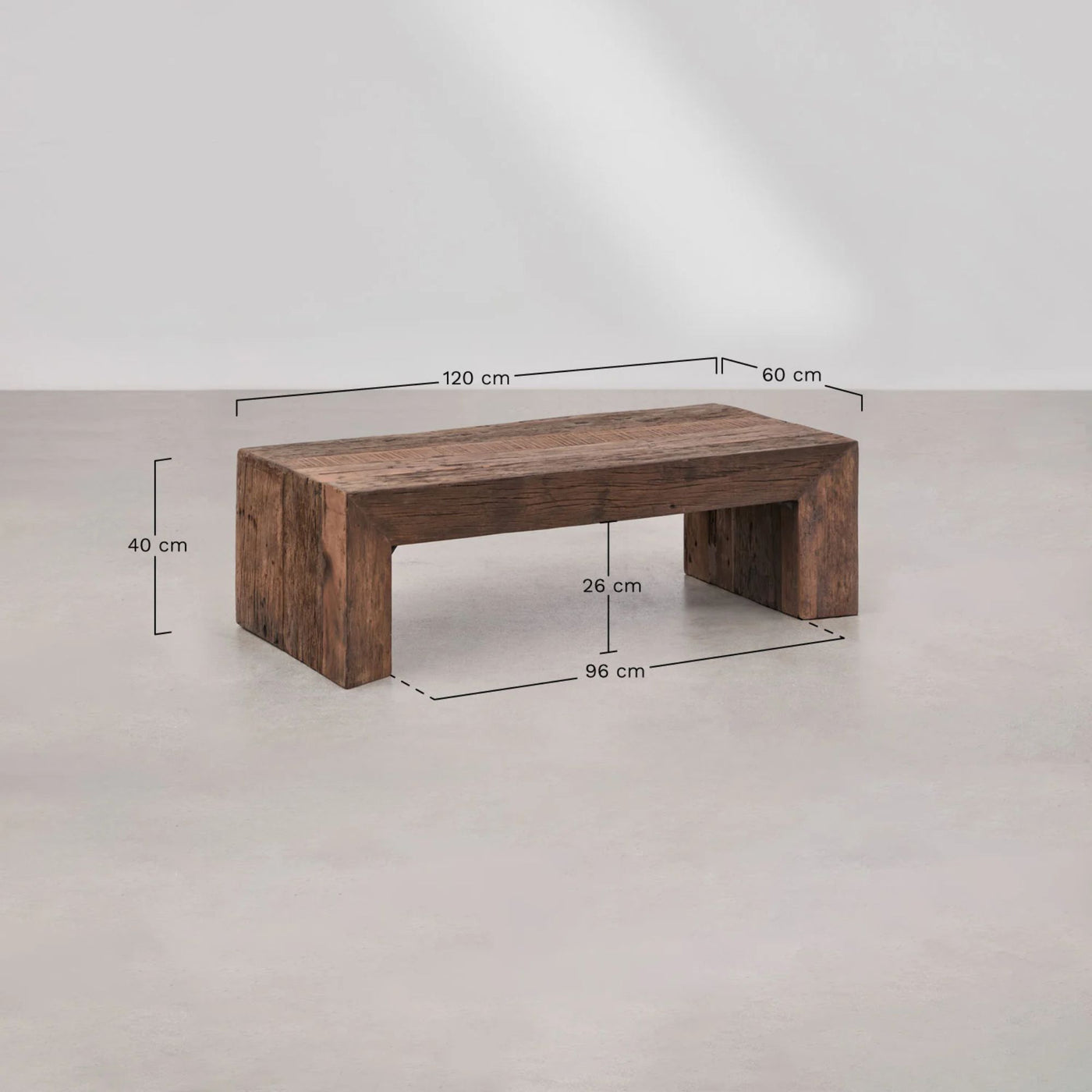 Table basse SKLUM Juvira rectangulaire 120x60 cm en bois de Juvira recyclé