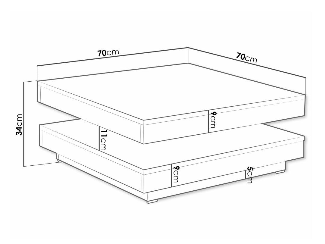 Table basse MOBILIER 1 transformateur Comfivo 385 (Chêne wotan + Blanc)