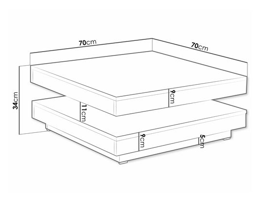 Table basse MOBILIER 1 transformateur Comfivo 385 (Chêne wotan + Blanc)