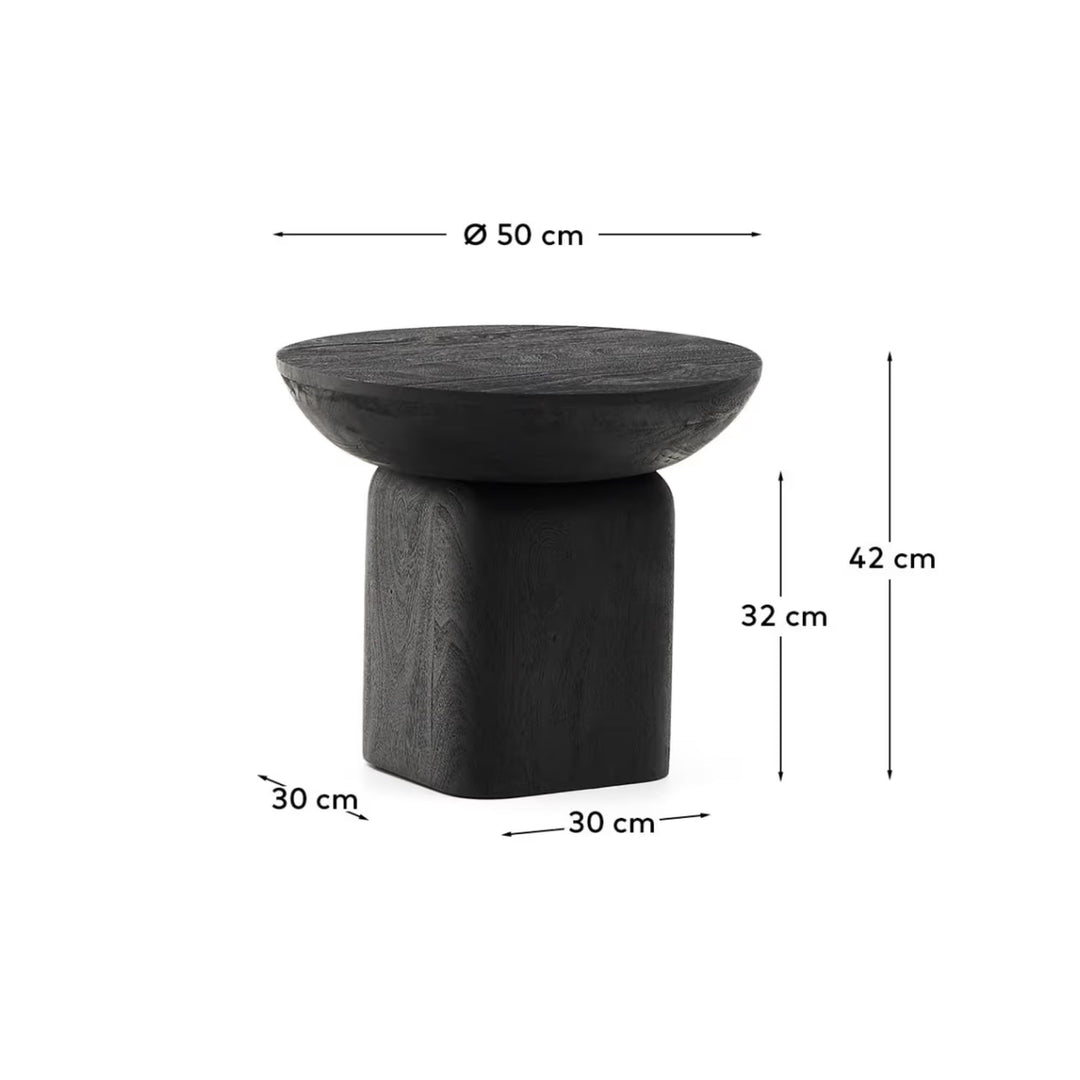 Table d'appoint KAVE HOME Ovak Acacia noire Ø50cm jamais utilisé