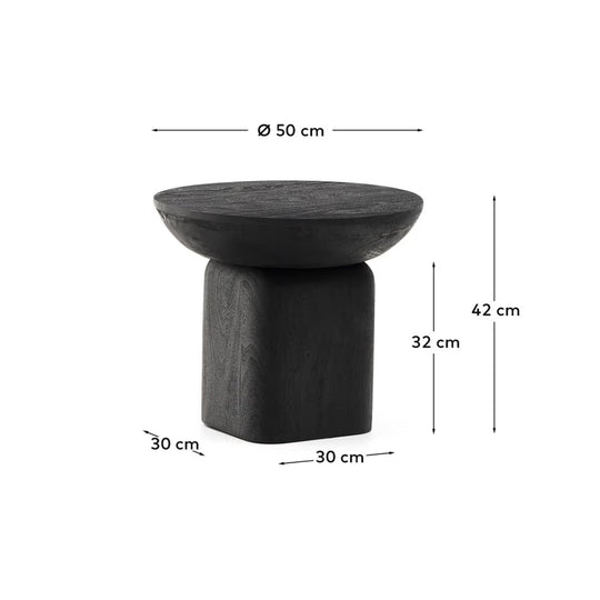 Table d'appoint KAVE HOME Ovak Acacia noire Ø50cm jamais utilisé